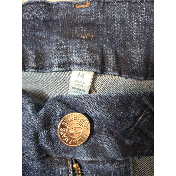 seven7 jeans Womens Sz 14 Blue Denim Classy Casual High Rise Tummless Slim Boot - Picture 9 of 11